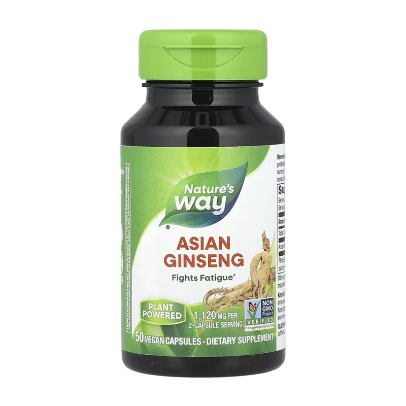 Екстракт кореня жень шеню Asian Ginseng — 50 веганських капсул для щоденної підтримки