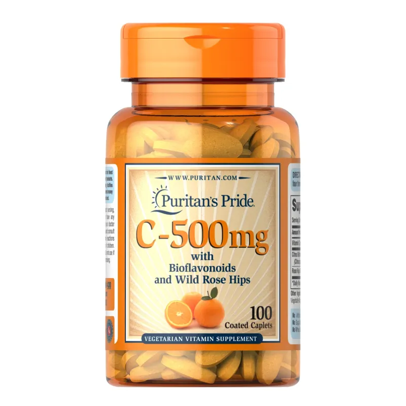 Витамин С-500, Vitamin C-500 mg with Bioflavonoids and Rose Hips - 100 Caps