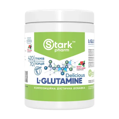 L-глютамін Stark Pharm (L-Glutamine Delicious) — 420 г, berry punch