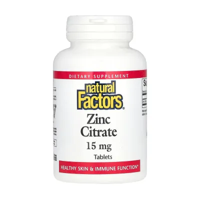 Цинк 15мг Natural Factors (Citrate) — 30 таблеток, для імунітету