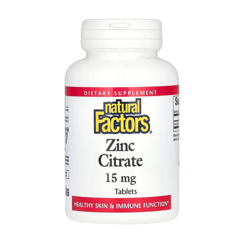 Цинк 15мг Natural Factors (Citrate) — 30 таблеток, для імунітету