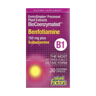 Вітаміни групи B BioCoenzymated Benfotiamine — 30 капсул для енергії та нервової системи