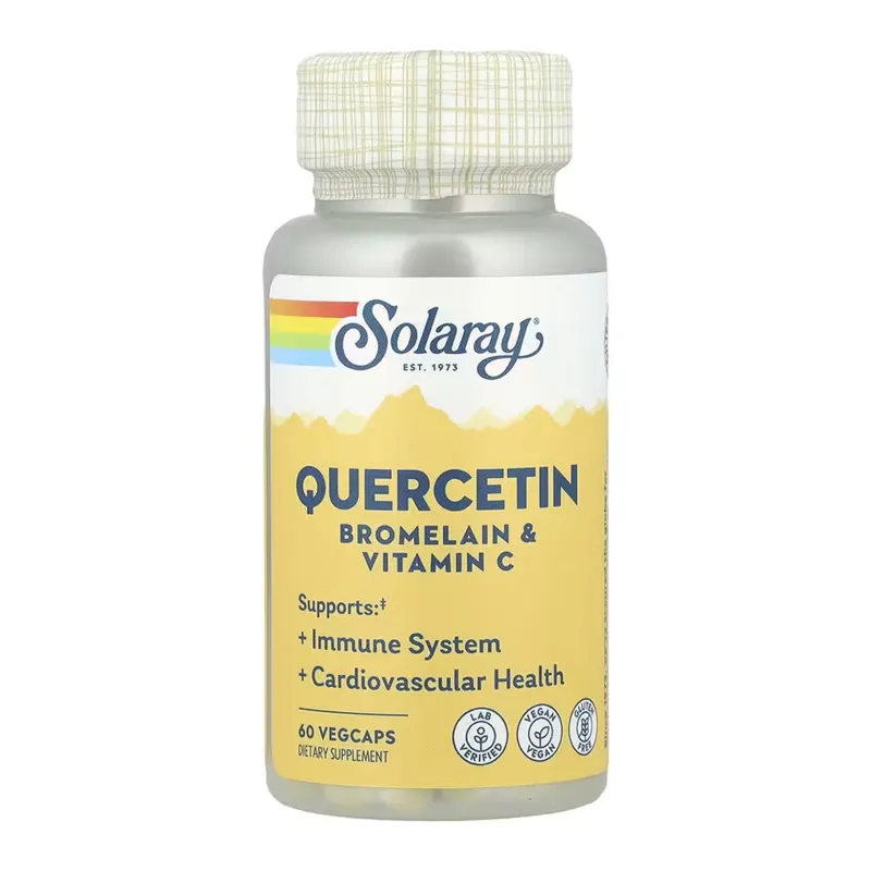 Вітамін C Solaray (Quercetin Bromelain &) — 60 веганських капсул, для травлення