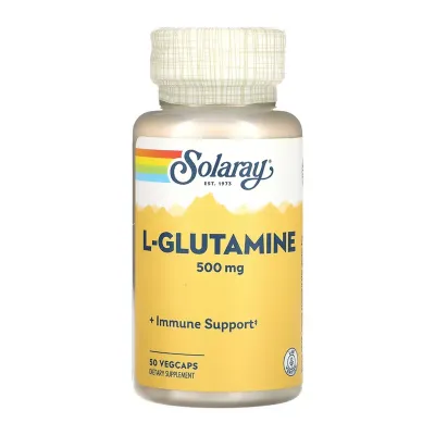 L-глютамін 500мг Solaray (L-Glutamine) — 50 веганських капсул