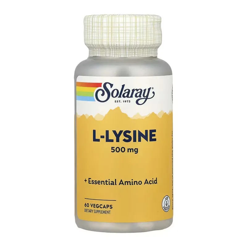 L-лізин 500мг Solaray (L-Lysine) — 60 веганських капсул
