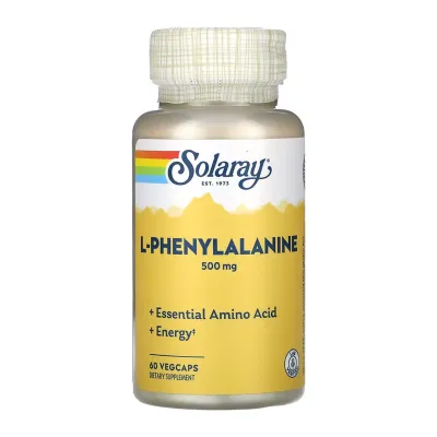 Л-Фенилаланин 500мг Solaray (L-Phenylalanine) — 60 веганских капсул