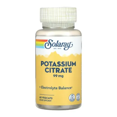 Калій 99мг Solaray (Potassium) — 60 веганських капсул