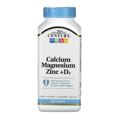 Кальцій, Магній, Цинк і вітамін Д3, Calcium Magnesium Zinc +D3 - 250 tabs