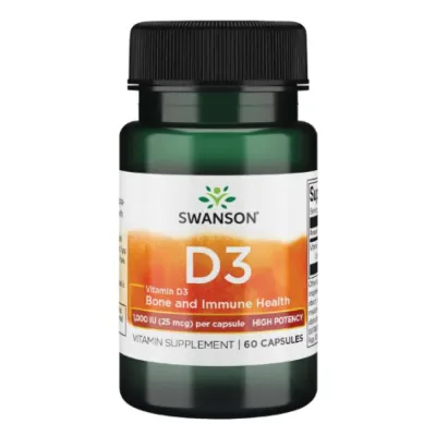 Витамин Д3, Vitamin D3 High Potency 1,000 IU (25 mcg) - 60 Caps