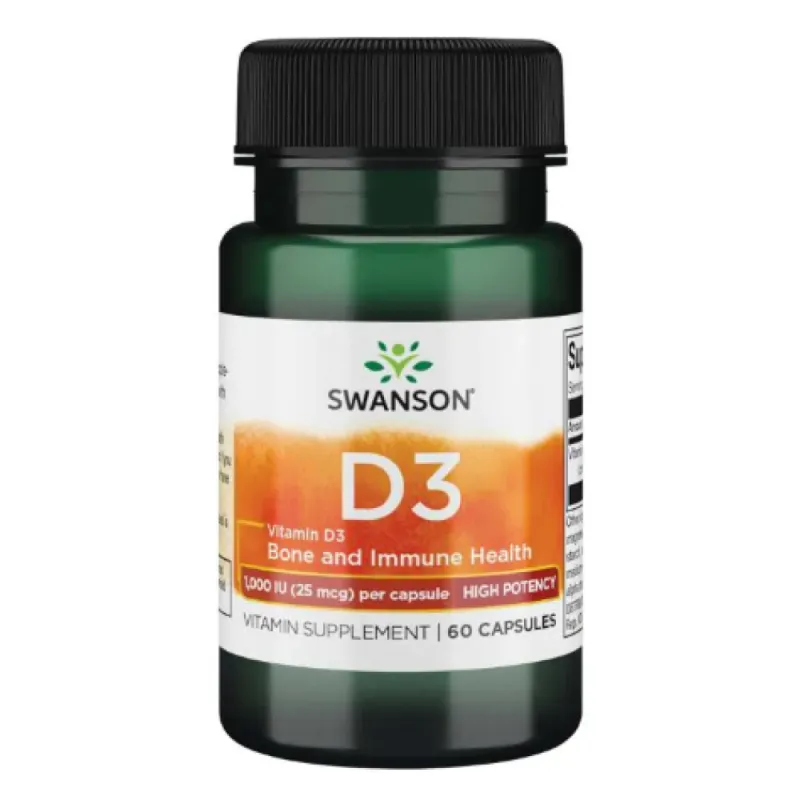 Вітамін Д3, Vitamin D3 High Potency 1,000 IU (25 mcg) - 60 Caps