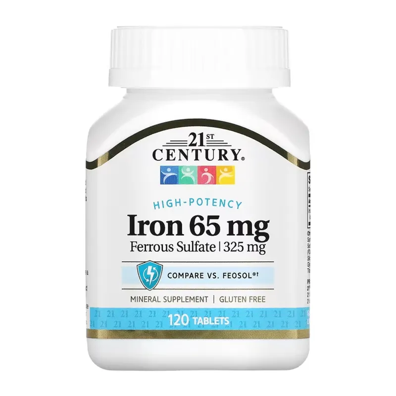 Залізо, Iron 65 mg Ferrous Sulfate 325 mg - 120 tabs
