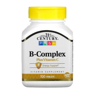 Комплекс вітамінів групи Б з вітаміном С, B Complex plus Vitamin C - 100 tabs