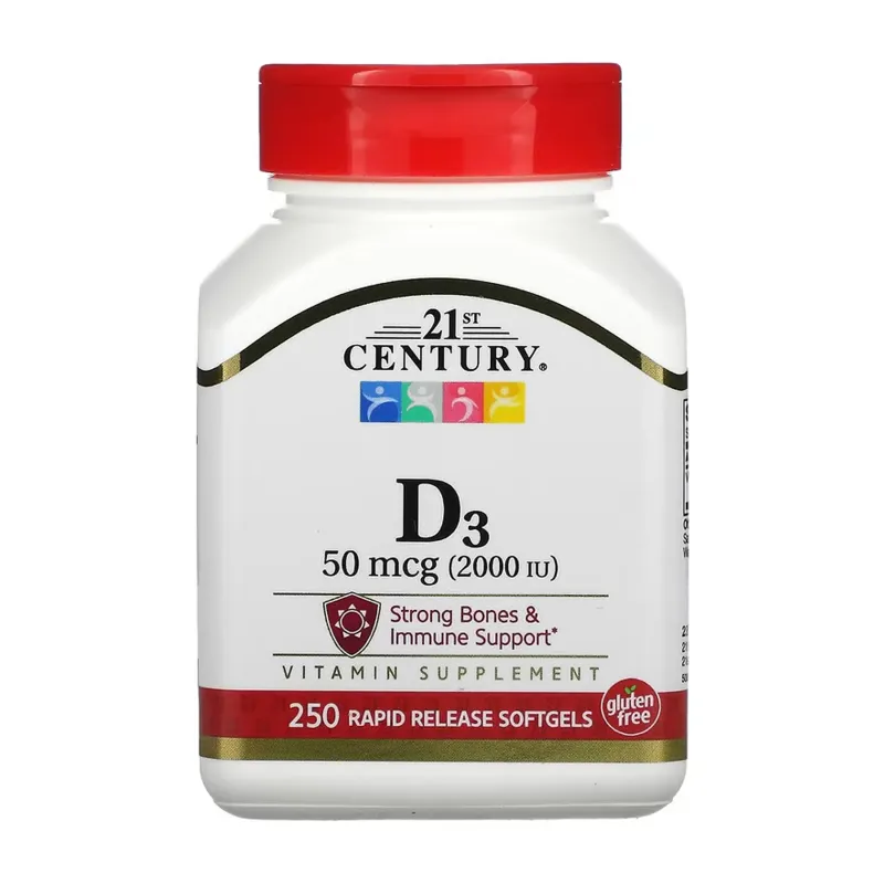 Витамин Д3, D3 50 mcg (2000 IU) - 250 softgels