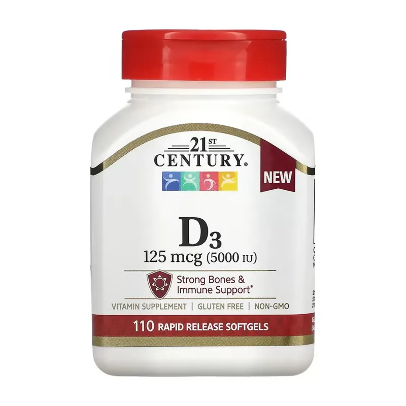 Витамин Д3, D3 125 mcg (5000 IU) - 110 softgels