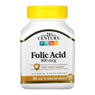 Фолиевая кислота, Folic Acid 800 mcg - 180 tabs