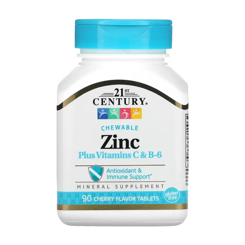 Цинк, Вітамін С і Б6, Zinc Plus Vitamins C & B-6 - 90 tabs Cherry