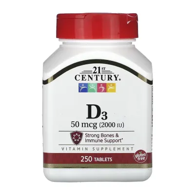 Вітамін Д3, D3 50 mcg (2000 IU) - 250 tabs