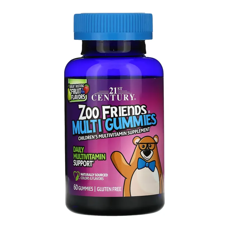 Дитячі жувальні мультивітаміни Ведмедики 21st Century (Zoo Friends Multi Gummies) — 60 жувальних цукерок