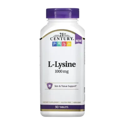 L-лізин 1000 мг 21st Century (L-Lysine) — 90 таблеток