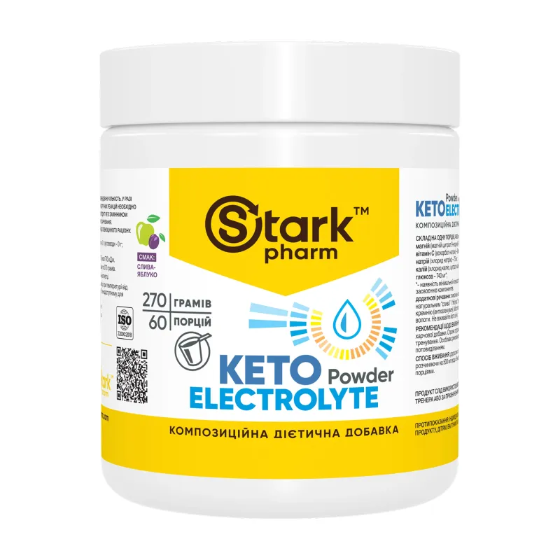 Електроліти для кето-дієти, Keto Electrolyte Powder - 270g Plum-Apple