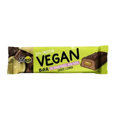 Веганський протеїновий батончик Шоколад та лимон FitWin (Vegan Bar) — 12 шт х 50 г