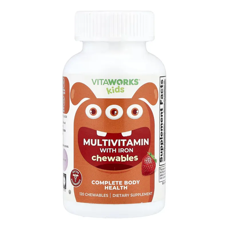 Мультивитамины с железом, VitaWorks Kids Multivitamin with Iron - 120 chewables