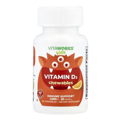 Вітамін Д3, VitaWorks Kids Vitamin D - 120 chewables
