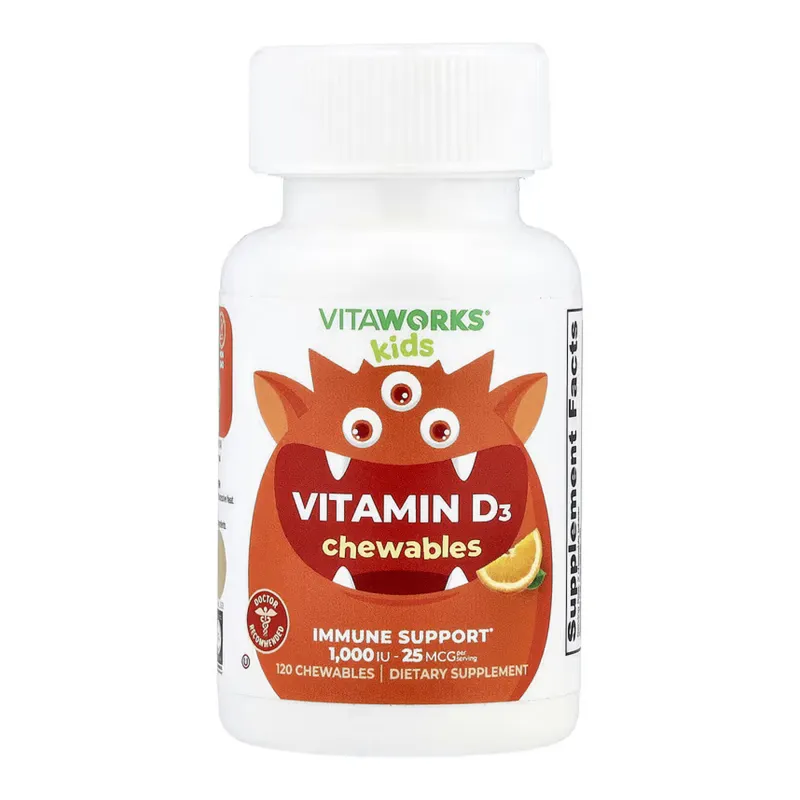 Вітамін Д3, VitaWorks Kids Vitamin D - 120 chewables