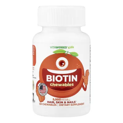 Біотин, VitaWorks Kids Biotin - 120 сhewables