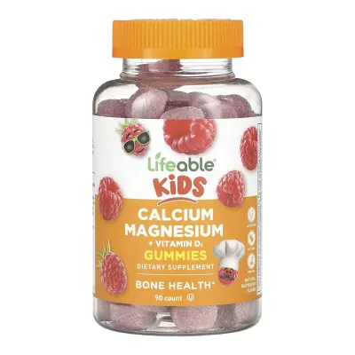 Магній Lifeable (Calcium + Vitamin D Kids) — 90 gummies, для м’язів і нервової системи