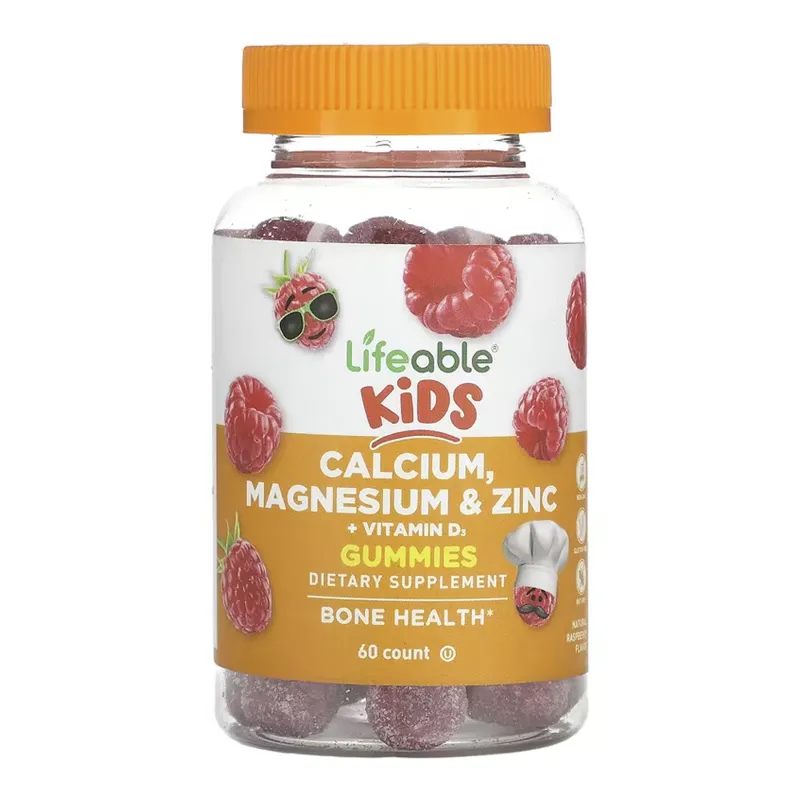 Магній Lifeable (Calcium & + Vitamin D Kids) — 60 gummies, для імунітету