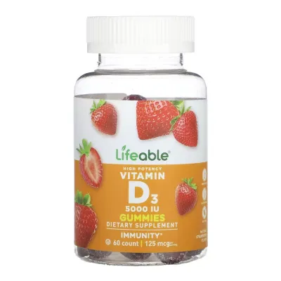 Вітамін D 5,000 IU Lifeable (Vitamin D Adult) — 60 gummies
