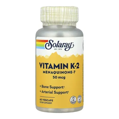 Вітамін K 50мкг Solaray (Vitamin K-2 MK-7) — 60 веганських капсул
