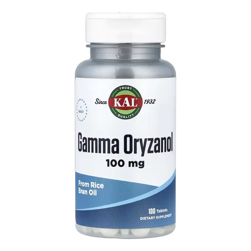Рослинний екстракт для шлунка та м'язів Гамма Орізанол 100 мг KAL (Gamma Oryzanol) — 100 таблеток