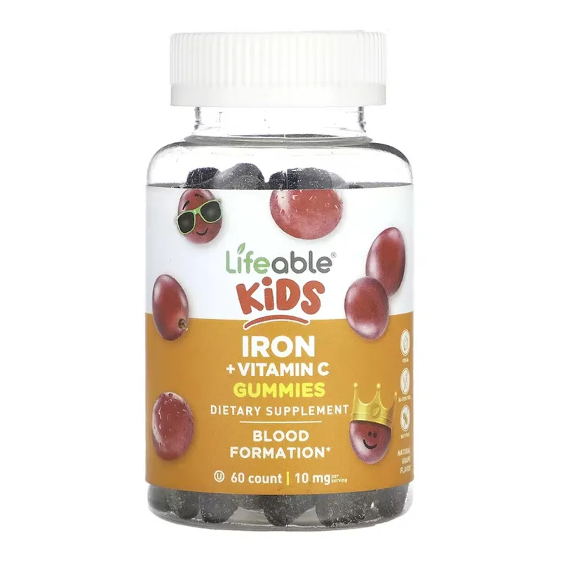 Залізо Lifeable (Iron + Kids) — 60 gummies, для імунітету