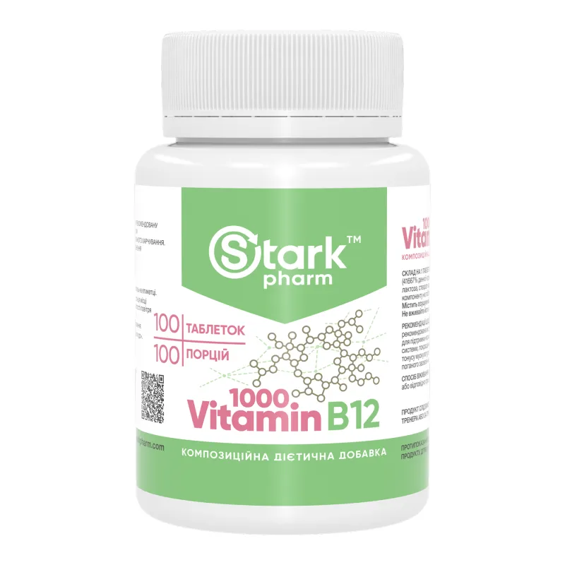 Вітамін B12, Vitamin B12 1000 mcg - 100 tabs