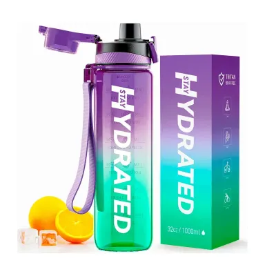 Пляшка Brave (Hydrated Water Bottle) — 1000 мл, tritan green purple