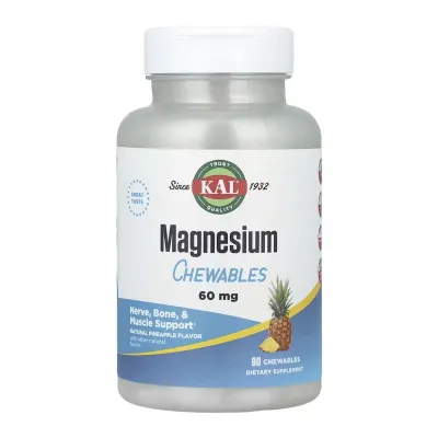 Магній 60мг KAL (Chewables) — 90 жувальних таблеток, для м’язів і нервової системи