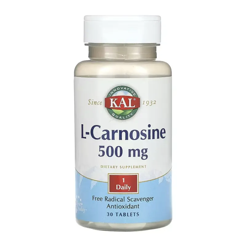 Омолоджуючий антиоксидант Л-Карносин 500 мг KAL (L-Carnosine) — 30 капсул