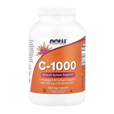 Вітамін C Now Foods (C-1000) — 500 веганських капсул