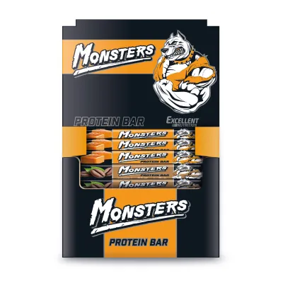 Протеиновые батончики, Monsters - 24x40g Peanut Salted Caramel