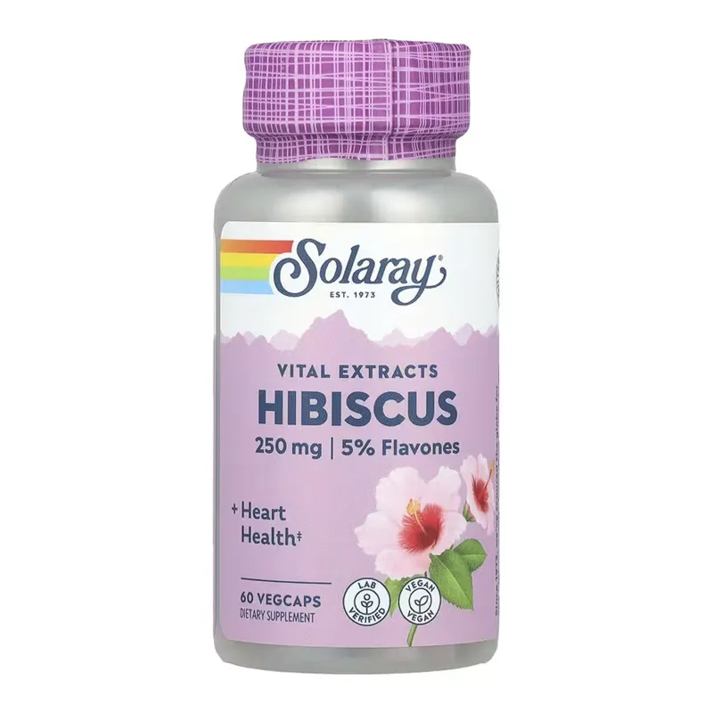 Натуральний екстракт гібіскусу 250 мг Solaray (Hibiscus Flower Extract) — 60 вегетаріанських капсул