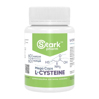 Амінокислота для детоксу та шкіри Л-Цистеїн 500 мг Stark Pharm (L-Cysteine Mega caps) — 60 капсул