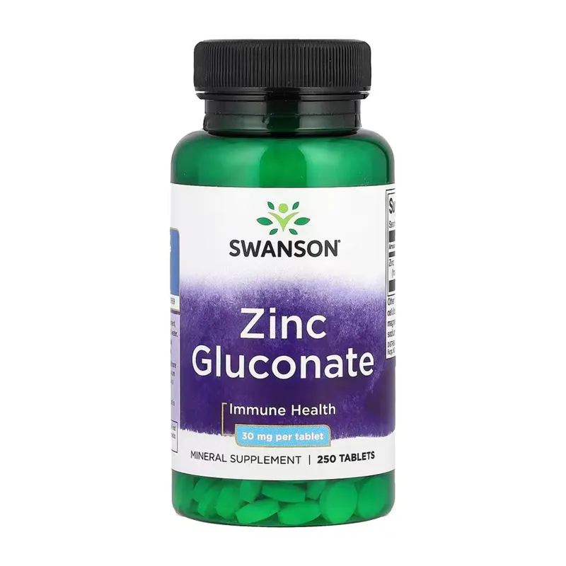 Цинк 30 мг Swanson (Gluconate) — 250 таблеток, для імунітету