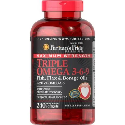 Комплекс жирних кислот, Triple Omega 3-6-9 Maximum Strength - 240Softgels