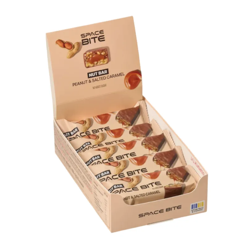 Протеїновий батончик Space Food (Space Bite Nut Bar) — 10×40 г, peanut і солона карамель