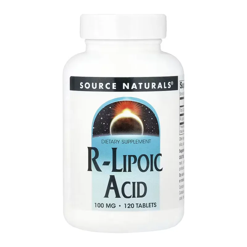 Активна альфа-ліпоєва кислота Р-Ліпоєва кислота 100 мг Source Naturals (R-Lipoic Acid) — 120 таблеток