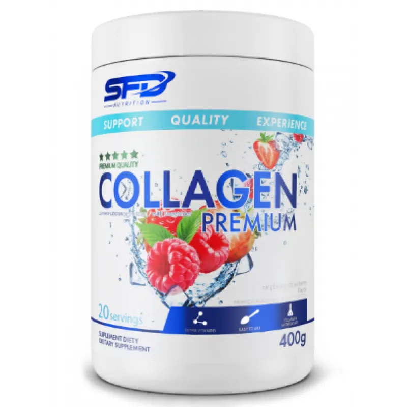 Колаген для суглобів з хондропротекторами, Collagen premium - 400g Raspberry Strawberry