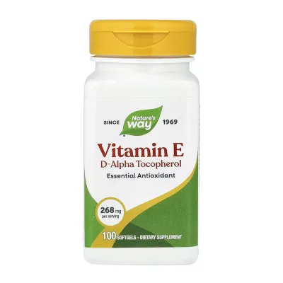 Вітамін E, Vitamin E D-Alpha Tocopherol - 100 Softgels