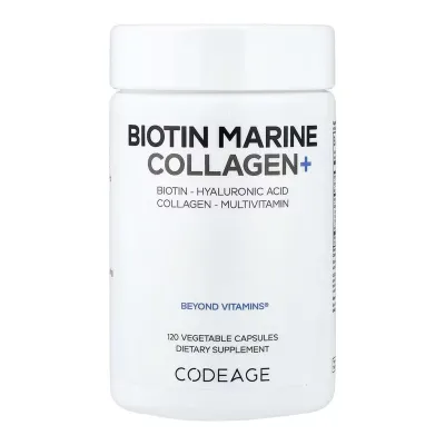 Біотин, Biotin Marine Collagen - 120 vcaps